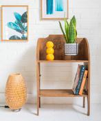 Houten Boekenkastje Handgesneden Oosters Bloemmotief Vintage, Ophalen, Gebruikt