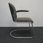 Gispen 413 RL Dutch Originals Design Stoelen | Grijs | Slede, Huis en Inrichting, Gebruikt, Ophalen of Verzenden, Metaal, Grijs