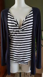 Rozu Ro-Zu blauwe 2 delen look top vest M 38 40 Gratis Verz., Kleding | Dames, Maat 38/40 (M), Zo goed als nieuw, Rozu, Verzenden