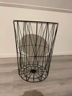 Bijzettafel opbergmand draadmand nachtkast met houten deksel, Overige materialen, Minder dan 55 cm, Gebruikt, Rond