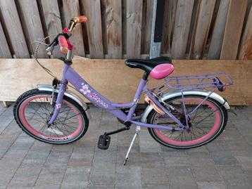 Popal 20" fiets, paars roze, nieuwe lampjes erop gezet beschikbaar voor biedingen