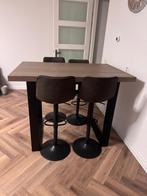 Goossens Eetkamerhoek hoge tafel en barstoelen - Eiken, Huis en Inrichting, Tafels | Eettafels, Ophalen, 100 tot 150 cm, Eikenhout