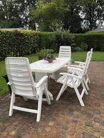 Hartman tuinset wit, Tuin en Terras, Ophalen, 4 zitplaatsen, Kunststof, Gebruikt