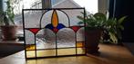 Vintage klein glas-in-lood raam  38,5 x 31 cm., Ophalen of Verzenden