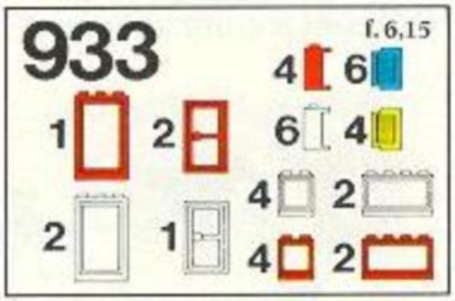 Lego Universal Building Set Supplemental 933 Doors and Windo, Kinderen en Baby's, Speelgoed | Duplo en Lego, Zo goed als nieuw