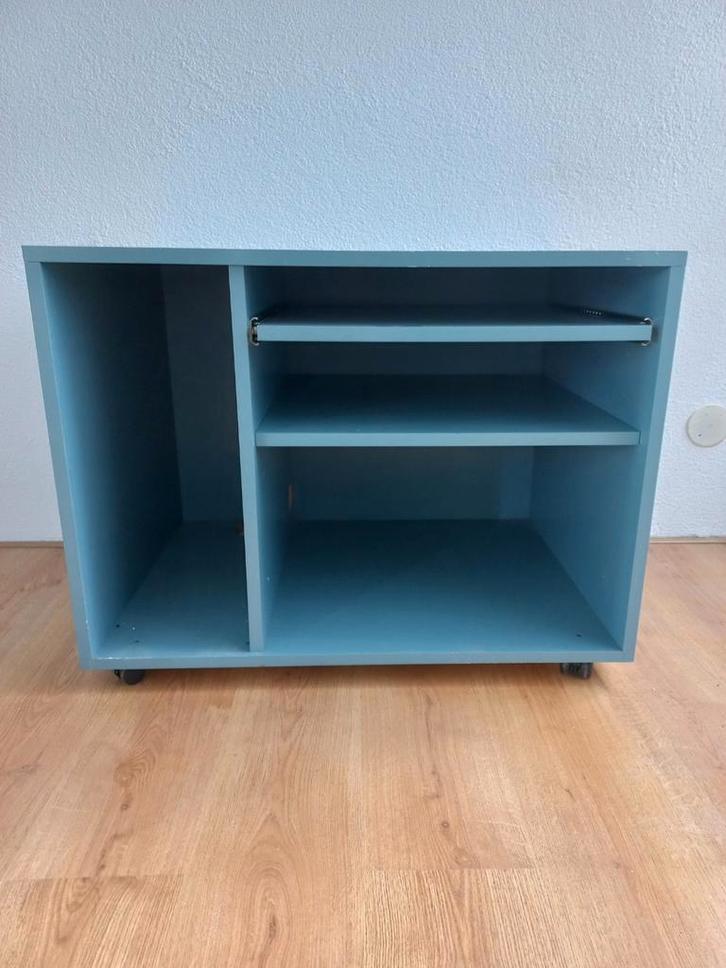 Design televisie /computer/game meubel op wielen blauw, Huis en Inrichting, Kasten | Televisiemeubels, Gebruikt, Minder dan 100 cm