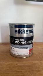 Nieuwe 1L sikkens zwart rubbol XD HIGH GLOSS LAK, Zwart, Nieuw, Ophalen of Verzenden, Lak