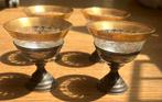 4 stuks Vintage dessert cups antique cups glas en metaal, Ophalen of Verzenden