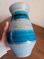 Vintage keramiek vaas West-Germany design blauw glazuur, Ophalen of Verzenden