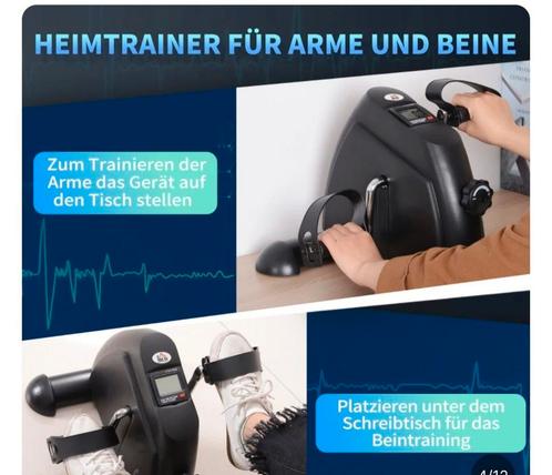 HOMCOM Hometrainer mini-fietstrainer trainingsfiets fiets., Sport en Fitness, Fitnessmaterialen, Nieuw, Overige typen, Armen, Benen