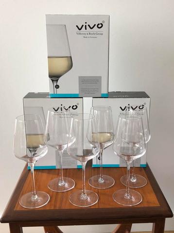 6 X VIVO Villeroy & Boch witte wijnglazen | 3 dozen beschikbaar voor biedingen