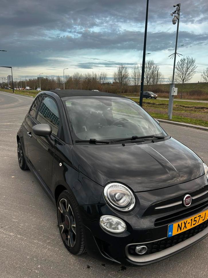 Fiat 500C Twinair Turbo 105pk 2017 Zwart, Auto's, Fiat, Particulier, 500C, Benzine, C, Cabriolet, Handgeschakeld, Origineel Nederlands