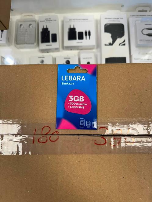 Partij Lebara prepaid 3GB/300min/1000sms simkaarten inruil, Telecommunicatie, Prepaidkaarten en Simkaarten, Nieuw, Prepaidkaart