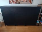Zwarte kast Besta met Laxviken deurtjes, Ophalen, Overige materialen, Met deur(en), 100 tot 150 cm