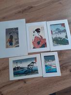 Japanse woodblockprintjes, Antiek en Kunst, Kunst | Litho's en Zeefdrukken, Ophalen of Verzenden