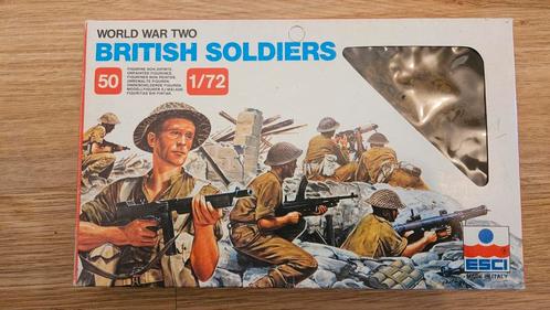 Vintage ESCI 1/72 WWII Britse soldaten, Hobby en Vrije tijd, Modelbouw | Figuren en Diorama's, Zo goed als nieuw, Figuur of Figuren