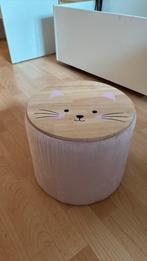 Roze kinder poef poes opdruk, Ophalen, Zo goed als nieuw, Rond, Minder dan 50 cm