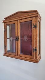 Eiken vitrine kastje, Ophalen, Gebruikt, 50 tot 100 cm, Minder dan 100 cm