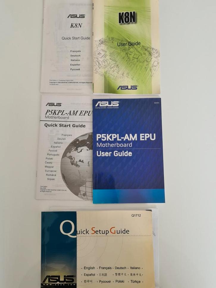 ASUS Moederbord Handleidingen K8N PSKPL-AM EPU Q1712, Computers en Software, Moederborden, Ophalen of Verzenden