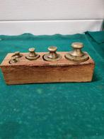 gewichten antiek messing in blok, Ophalen of Verzenden