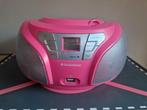 Roze kinder radio met lichtjes in de boxen, Audio, Tv en Foto, Radio's, Ophalen, Zo goed als nieuw
