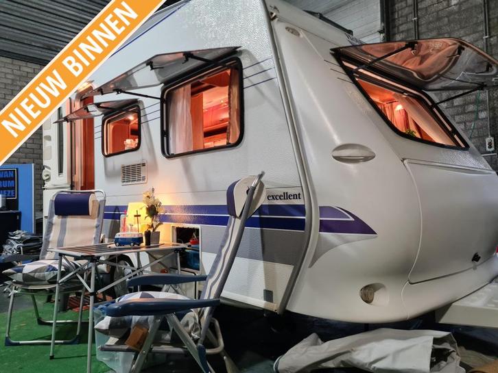 HOBBY EXCELLENT 400 SF / VOORTENT EN LUIFEL, Caravans en Kamperen, Caravans, Bedrijf, 750 - 1000 kg, Treinzit, Hobby, Dwarsbed