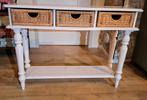 Witte side table met 3 mandjes, Huis en Inrichting, Tafels | Sidetables, Ophalen, Gebruikt, 100 tot 150 cm, 25 tot 50 cm