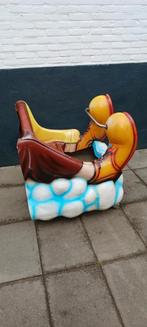 RAAR KERMIS WAGENTJE MET REUZE SCHOENEN  OP EEN WOLK, Antiek en Kunst, Curiosa en Brocante, Ophalen