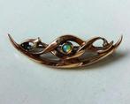 Art Nouveau goud op zilver broche: Australische opaal, Ophalen of Verzenden, Zilver, Broche, Met edelsteen