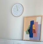 Klok Dutch Sprinkles - gouden wijzers en stippe ontwerp, Ophalen, Zo goed als nieuw, Wandklok