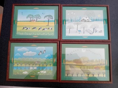 De 4 jaargetijden van KALOTSA in retro lijsten 1984, Antiek en Kunst, Curiosa en Brocante, Ophalen of Verzenden