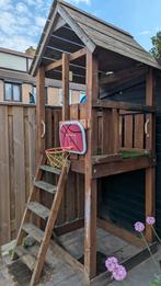 Houten speelhuisje incl glijbaan, Kinderen en Baby's, Speelgoed | Buiten | Speeltoestellen, Ophalen of Verzenden, Gebruikt, Glijbaan