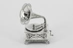 GROTE ZILVEREN MINIATUUR GRAMMOFOON, Ophalen of Verzenden, Zilver