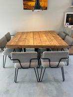 "Stoer enStijlvol: Industriële Eettafel+6 Matching Stoelen, Huis en Inrichting, Tafels | Eettafels, Ophalen, Gebruikt, 100 tot 150 cm