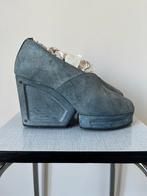 Carin Wester hakken, 38. Wedge platform plateau design leer, Gedragen, Blauw, Carin Wester, Schoenen met hoge hakken