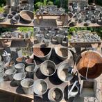 Veel zinken metalen teiltjes emmers potten potjes emmertjes, Ophalen of Verzenden, Gebruikt, Metaal, Tuin