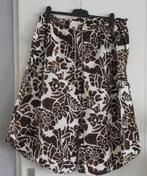 bruine met wit print langerok  met toutje en elastek maat 46, Kleding | Dames, Rokken, Bruin, Maat 46/48 (XL) of groter, Ophalen of Verzenden
