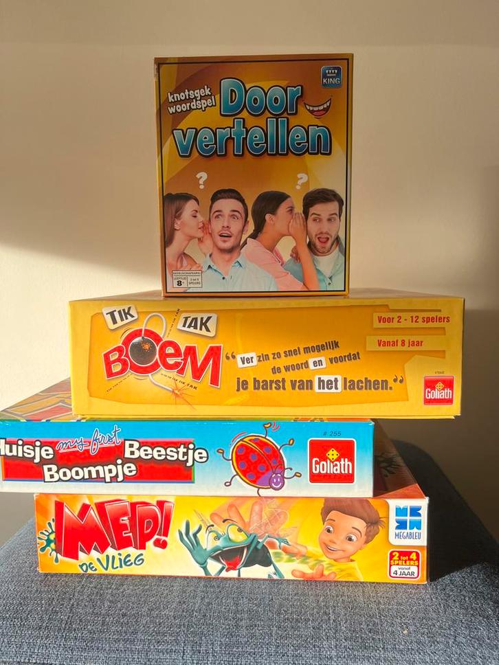 Spellenpakket: Tik Tak Boem, Doorvertellen, Huisje Boompje.., Hobby en Vrije tijd, Gezelschapsspellen | Bordspellen, Gebruikt
