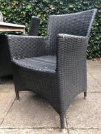 4 Zwarte Wicker Tuinstoelen, Tuin en Terras, Tuinstoelen, Ophalen, Gebruikt, Wicker
