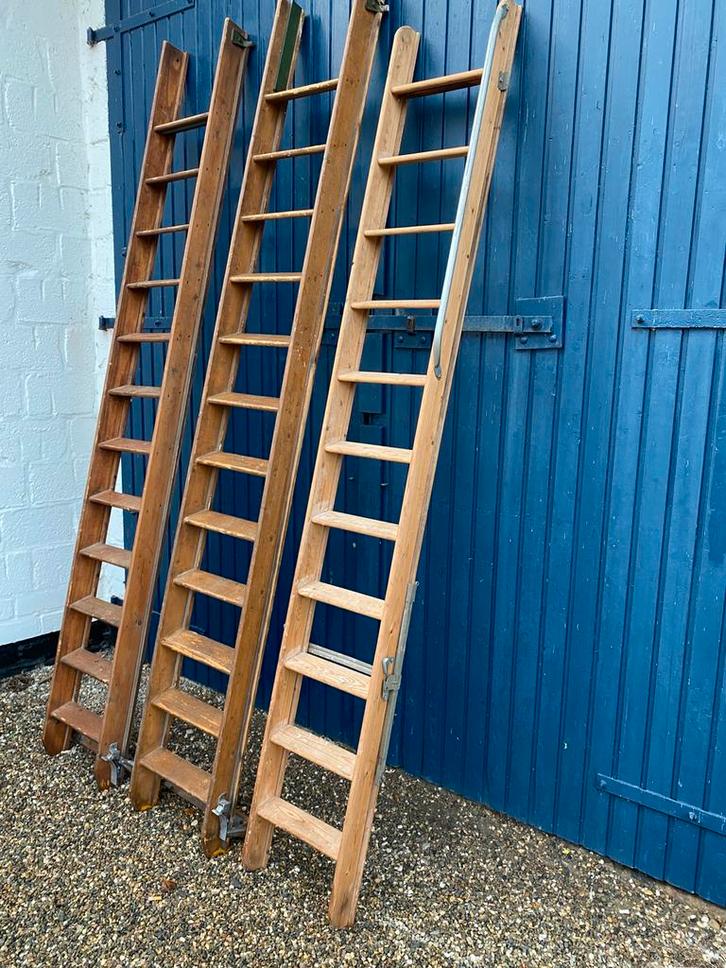 Oude houten bibliotheektrap molenaarstrap zoldertrap, Antiek en Kunst, Antiek | Woonaccessoires, Ophalen