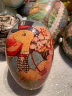 #pasen Antiek Paasei met Eend Decoratie, Antiek en Kunst, Ophalen of Verzenden