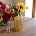 LED Kaars Floral Dots H10cm, Overige materialen, Nieuw, Ophalen of Verzenden, Crème