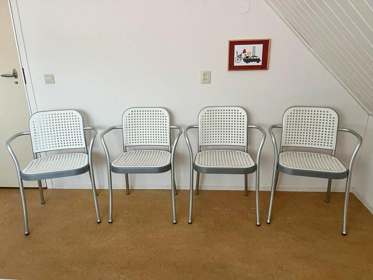 DePadova silver stoel 4x Italië design eetkamerstoel wit, Huis en Inrichting, Stoelen, Zo goed als nieuw, Vier, Overige materialen
