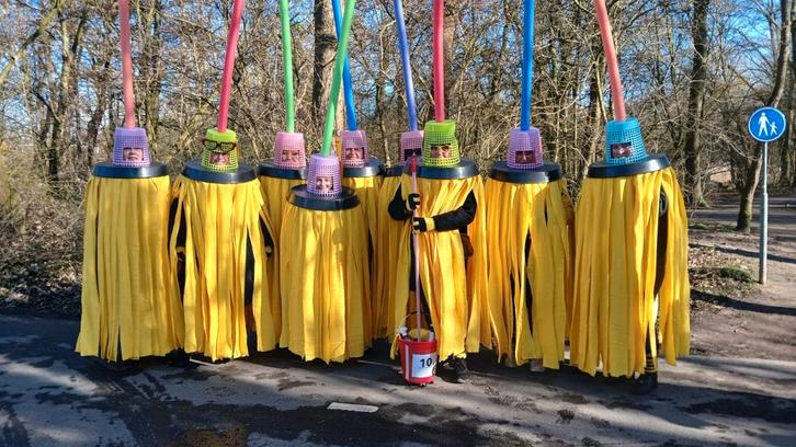 Carnavalskleding Loopgroep - Dweilpakken (9 stuks), Kleding | Dames, Carnavalskleding en Feestkleding, Zo goed als nieuw, Kleding