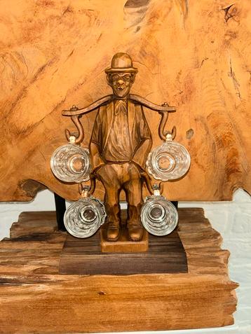 Houten Barcadeau met Shotglaasjes - Vintage Decoratie beschikbaar voor biedingen