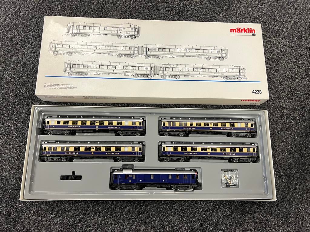 Marklin 4228 - Rheingold wagens, Wisselstroom, Wagon, Ophalen of Verzenden, Zo goed als nieuw