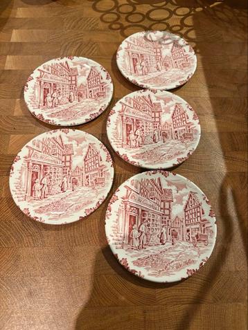 Dickens Series Bordjes - Engels Aardewerk 5 stuks beschikbaar voor biedingen