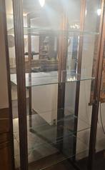 Mooie houten vitrinekast met glazen planken, Ophalen, Gebruikt, 50 tot 100 cm, 150 tot 200 cm