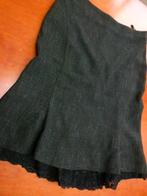 Rokje gevoerd antraciet met kant BONN vintage maat S 36, Kleding | Dames, Rokken, Ophalen of Verzenden, Zo goed als nieuw, Maat 36 (S)