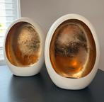 Kaarsenhouders off-white en goud, Ophalen of Verzenden, Zo goed als nieuw, Overige materialen, Minder dan 25 cm